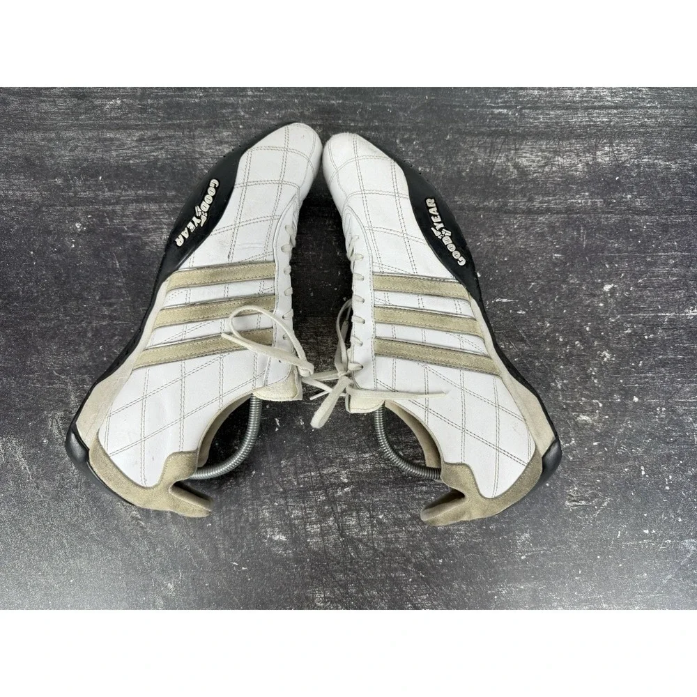 Adidas Tuscany Goodyear Mens 13 US White Black Racing Driving Shoes 2004